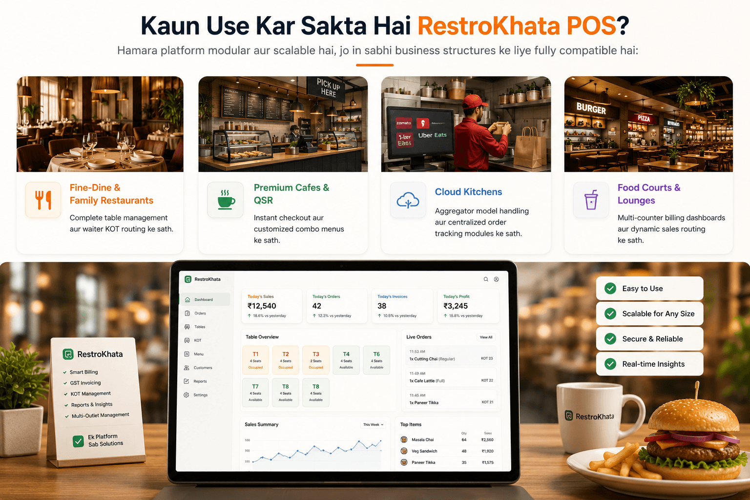 Restaurant admin panel interface being analyzed by outlet manager in Chhattisgarh