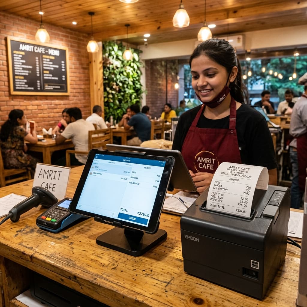Thermal Printer Setup for Restaurant POS | Chhattisgarh Cafe Guide 2026 Thermal Printer Setup for Restaurant POS | Chhattisgarh Cafe Guide 2026 - RestroKhata blog cover image