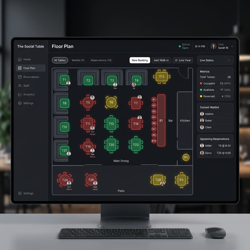 Restaurant Table Management and Reservation Software Restaurant table management dashboard showing occupied and available tables